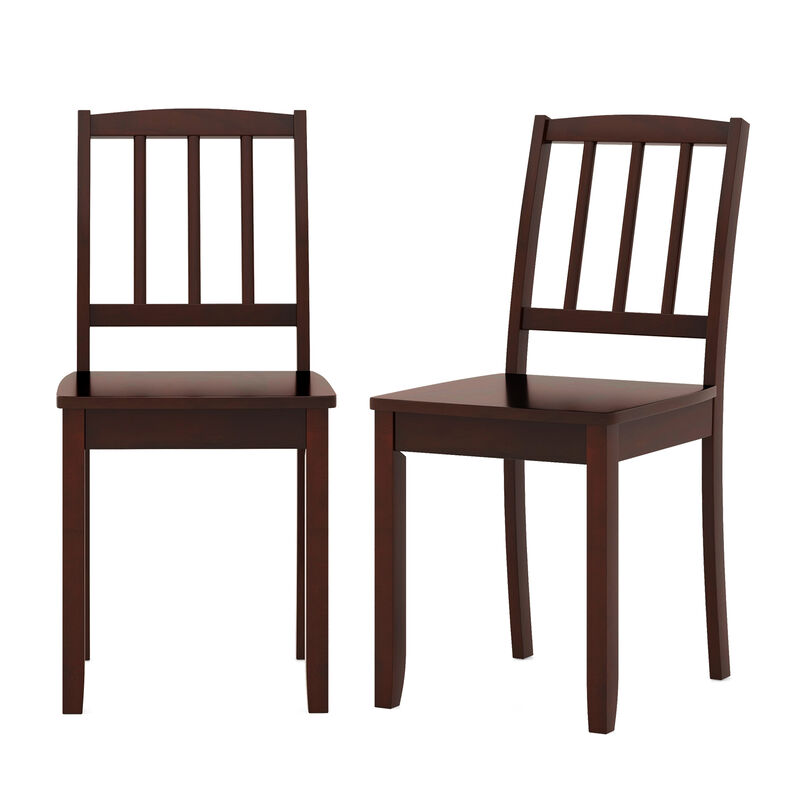 Wood Dining Chair Set of 2 with Rubber Wood Legs image number 0