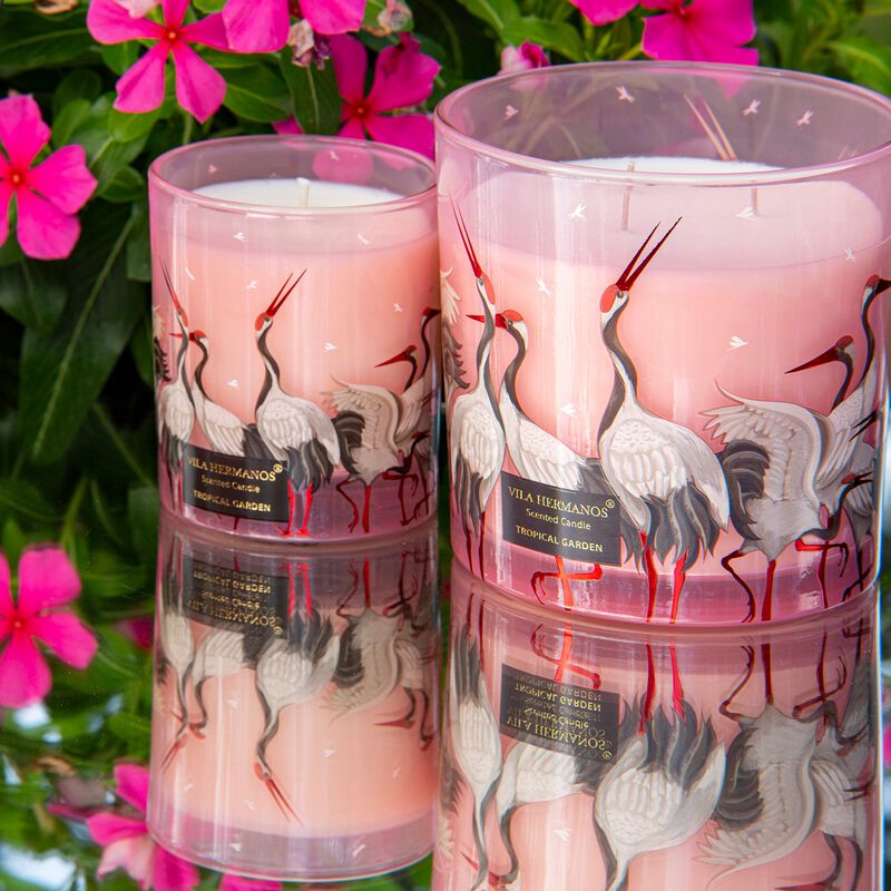 Candle in Jar JUNGLETOPIA FLAMINGO PINK 200gr 3.35 diam. x 4.13 in image number 1