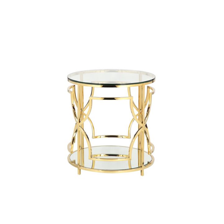 Pangea Home Z-Edward Round Side Table Gold