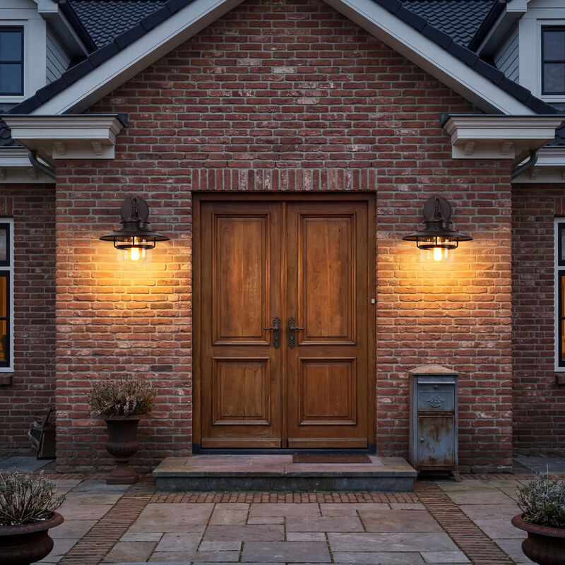 11 in. Farmhouse Oil-Rubbed Bronze 1-Light Outdoor Wall Lantern with Clear Glass image number 4