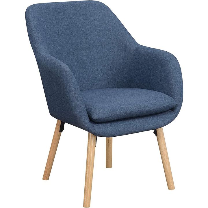 Convenience Concepts Charlotte Accent Chair, Denim Blue Linen
