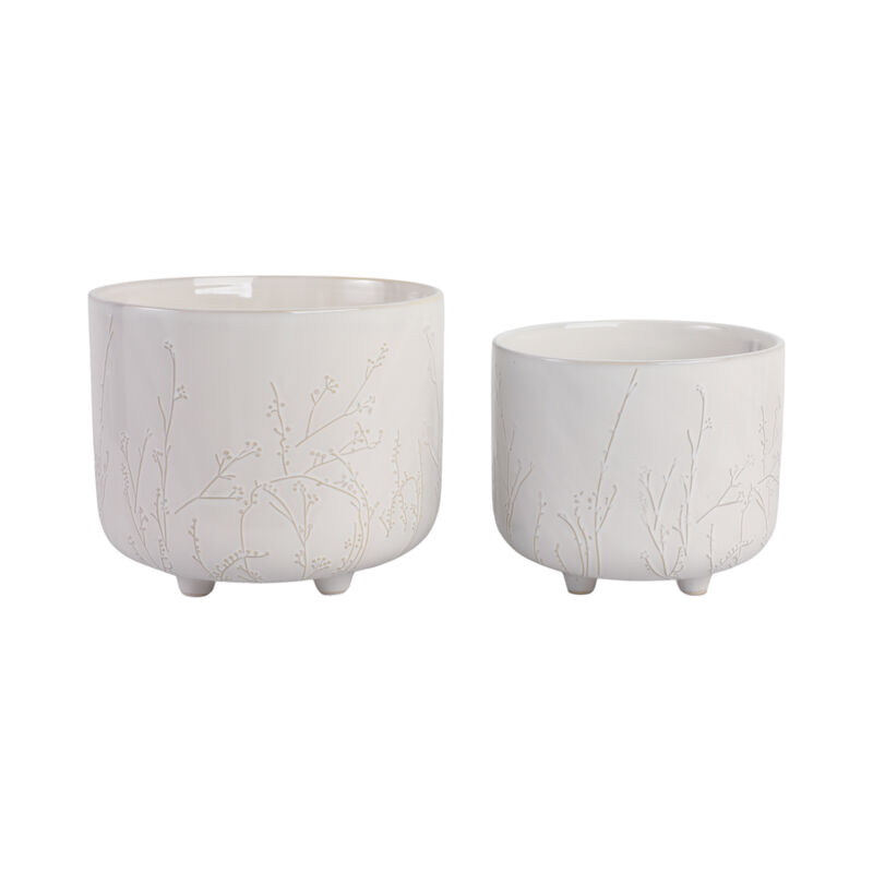 Ivory Stoneware Planters