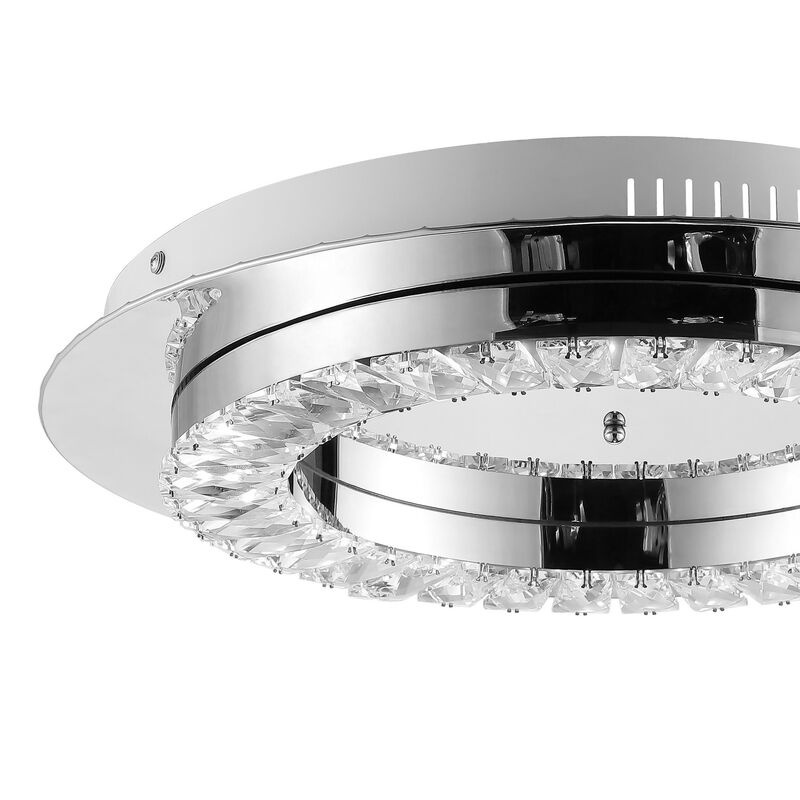 Cristal Integrated Iron/Crystal Glam LED Flush Mount