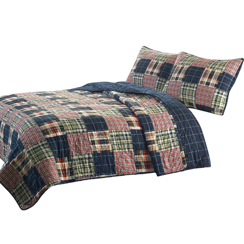 Reversible Plaid Quilt Set in 100% Cotton – Farmhouse Style
