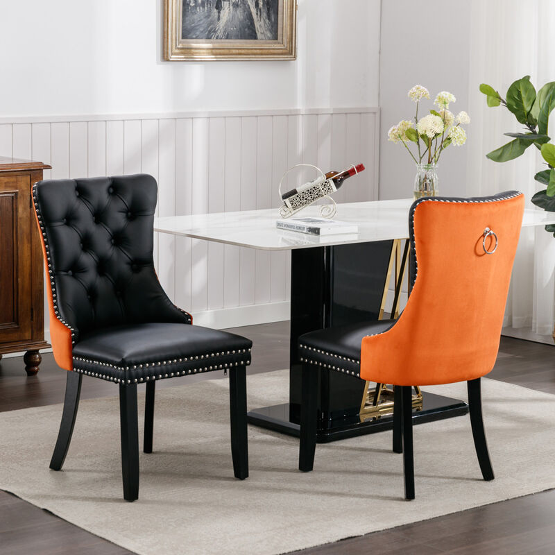 Streamdale Contemporary Tufted Upholstered Dining Chairs Set image number 1
