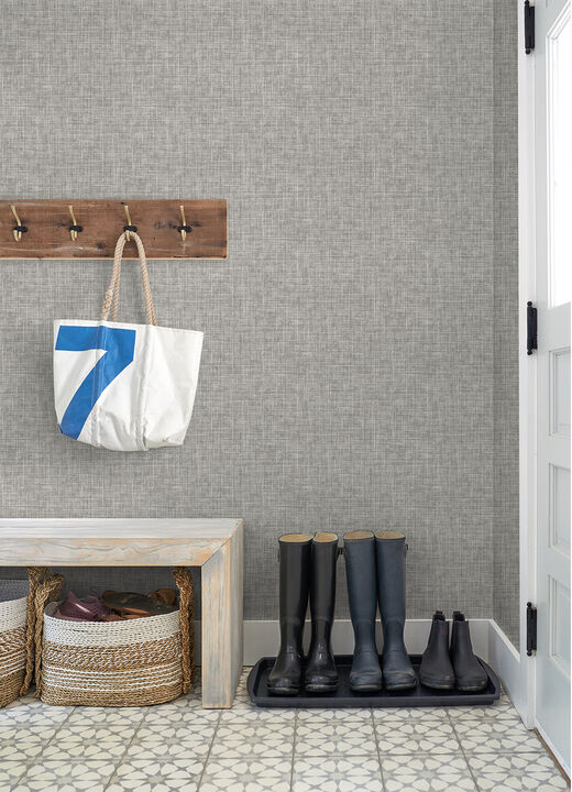 Emerson Grey Linen Wallpaper