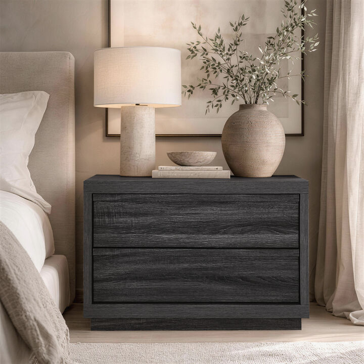 Navis Gray 2-Drawer Nightstand