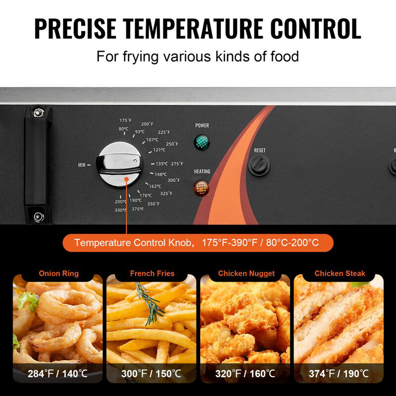 Commercial Countertop Deep Fryer, Large Capacity Stainless Steel, Electric Oil Fryer with Basket-Silver image number 4