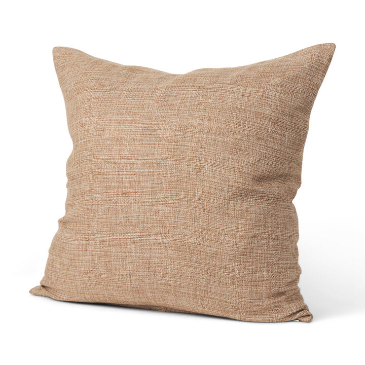 HomeRoots 22" Brown Linen Throw Pillow Cover with Texture