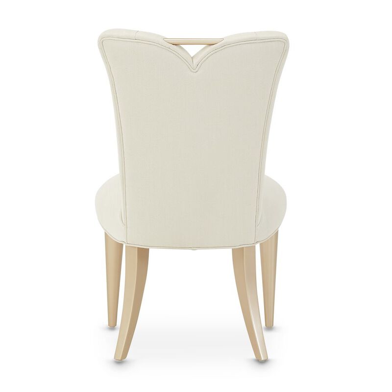 Elegant Upholstered Dining Chairs Set of 2 &ndash; Champagne Finished Side Chairs image number 8