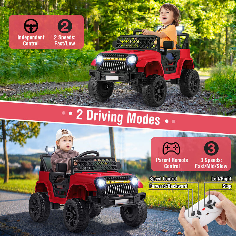 Kids 12V Ride On Truck Car with Music Player and Remote Control image number 1