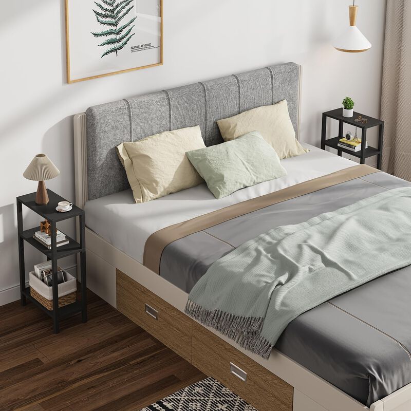 TUTOTAK Small Side Table, Narrow End Table, Skinny Sofa Table, Slim Nightstand, Couch Table, Living Room, Bed Room, Black TB01BK