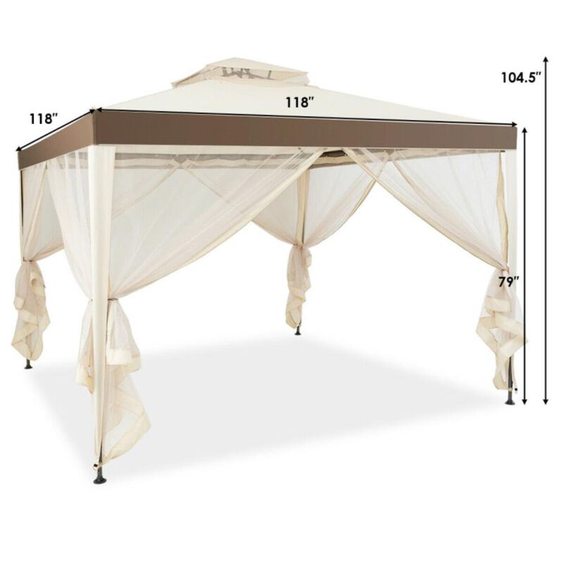 Hivvago Canopy and Garden Structures Gazebo with Netting for Outdoors