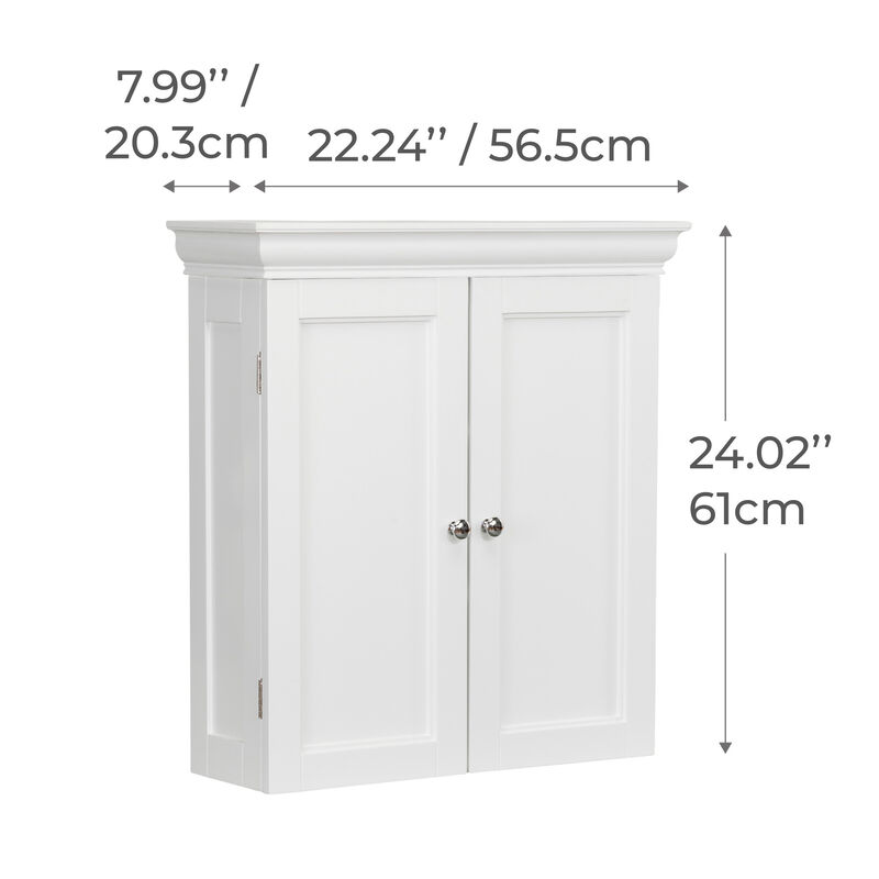 Stratford Removable Two-Door Wall Cabinet, White image number 5
