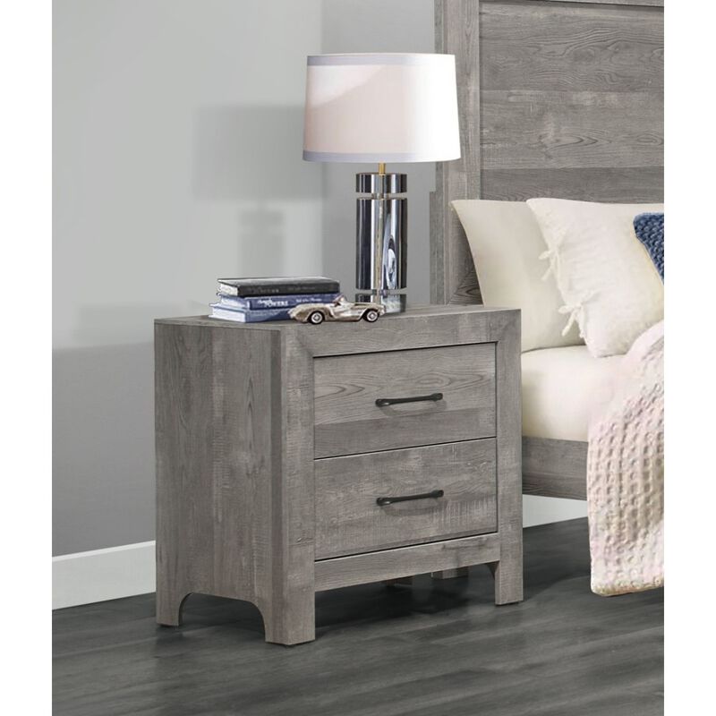 Streamdale Rustic Gray 2-Drawer Nightstand