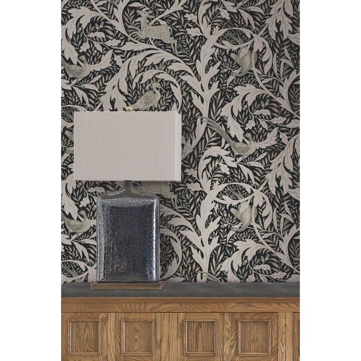 Woodland Tapestry Black Wallpaper