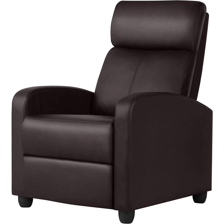 Faux Leather Push Back Recliner Chair High-Density Cushion for Ultimate Comfort