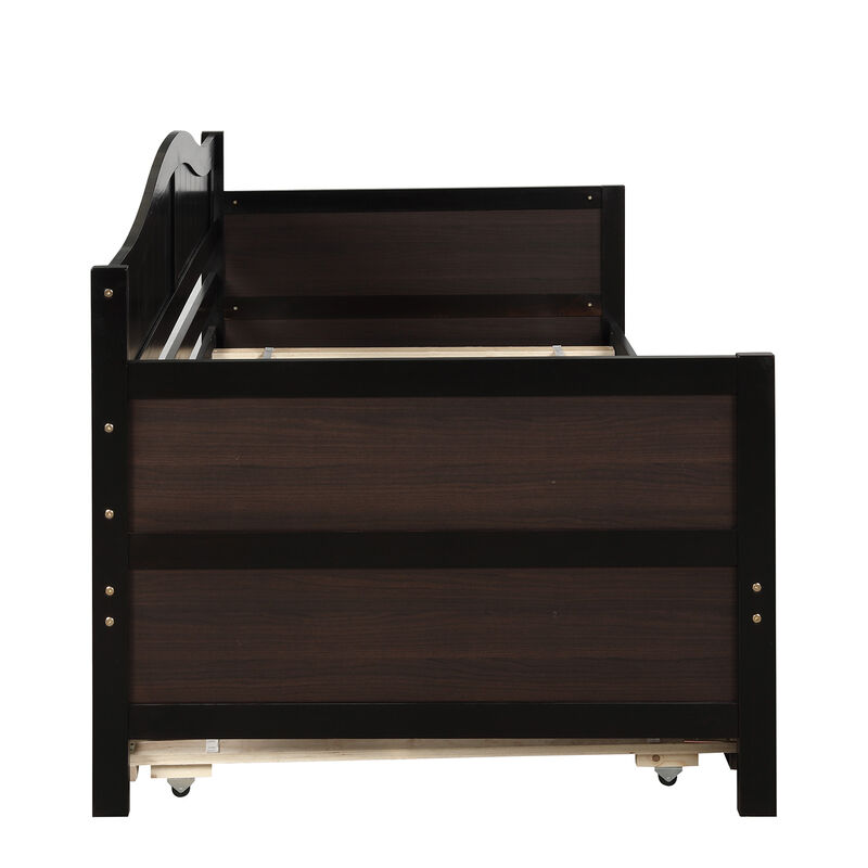Merax Wooden Daybed with Trundle Bed image number 6