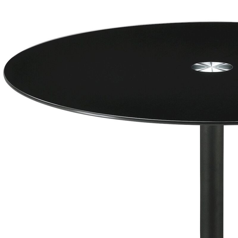 Coaster Co. of America Ganso Round Metal Coffee Table With Tempered Glass Top Black