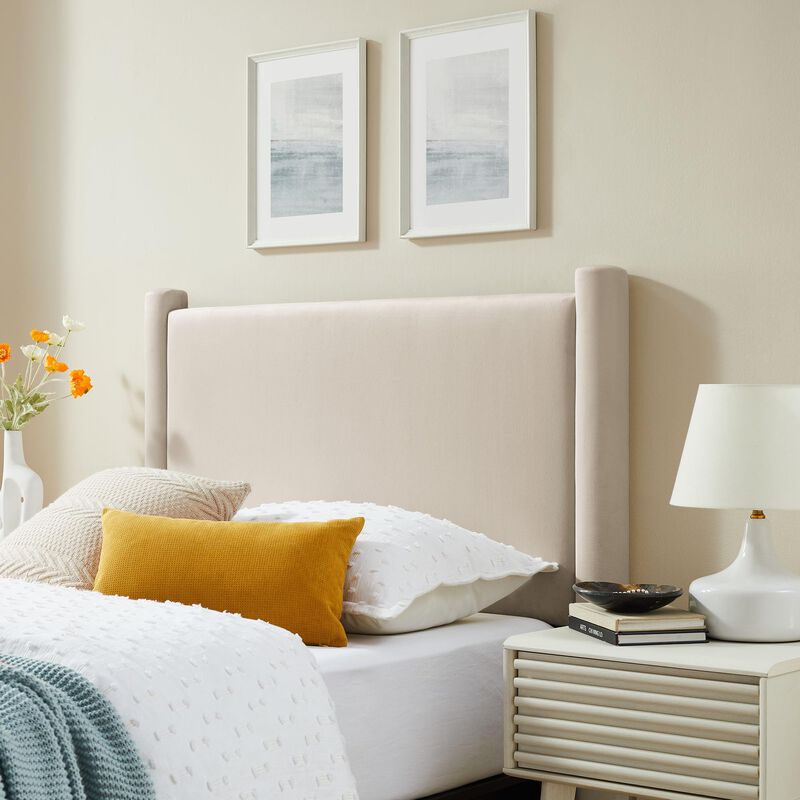 Rael Performance Velvet Twin Headboard image number 1