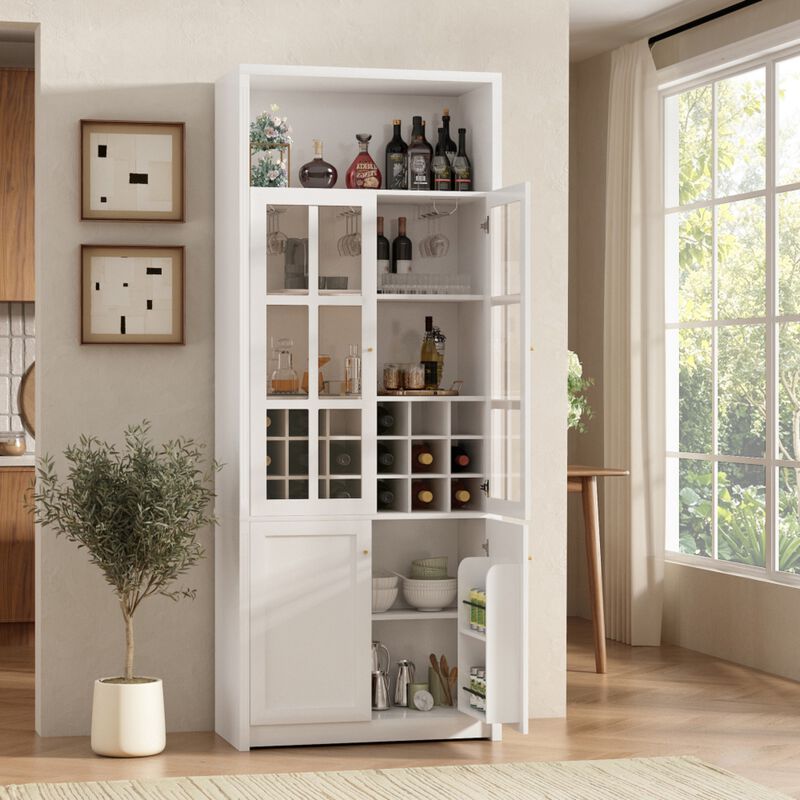 Ritci 78.74" Tall Wine Bar Cabinet image number 2