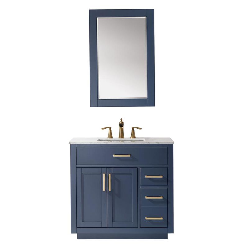 Altair 36 Single Bathroom Vanity Set in Royal&nbsp;Blue with Mirror