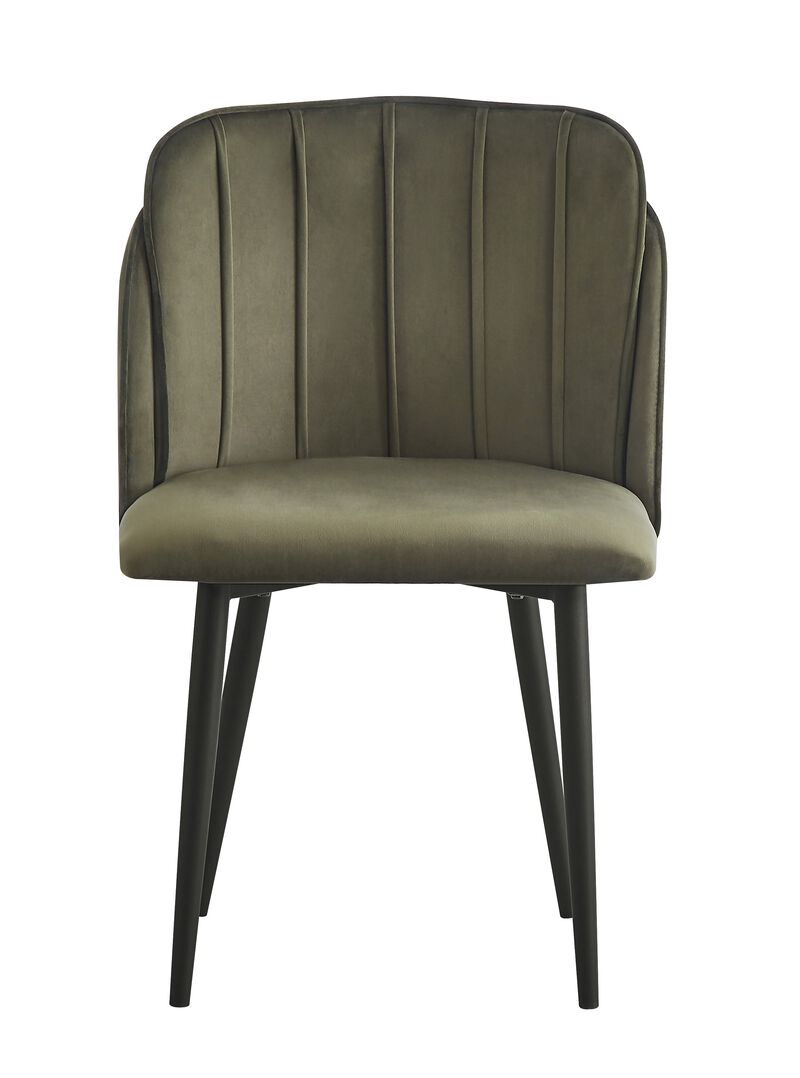 Set of 2 Scandinavian Dining Chairs with Metal Legs