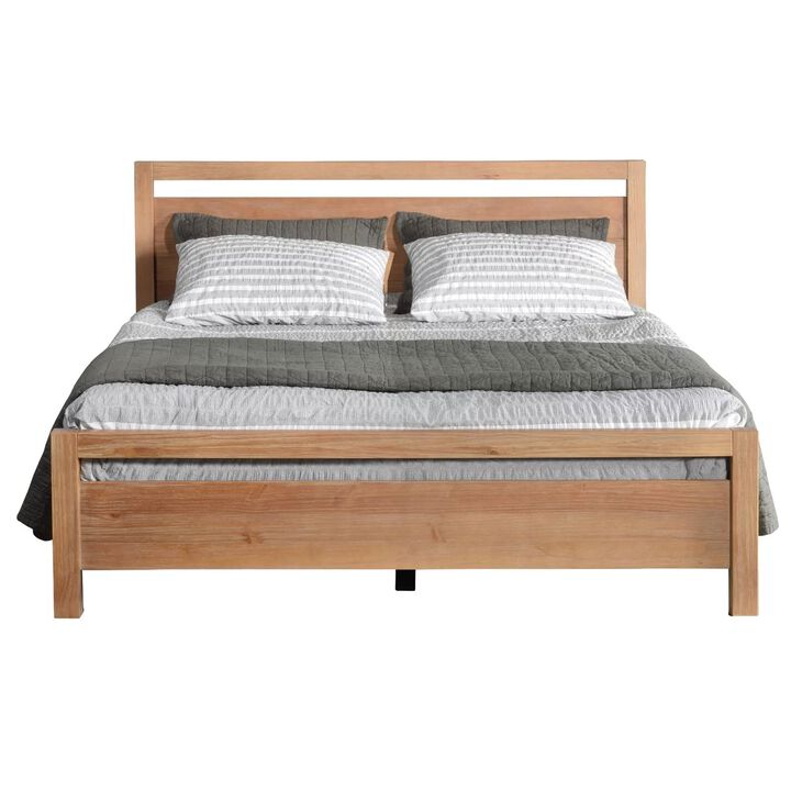 Farmhouse Solid Wood Platform Bed Frame with Headboard Footboard
