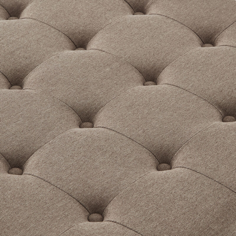 Streamdale Linen Upholstered Storage Ottoman/coffee table with Wooden Legs image number 7