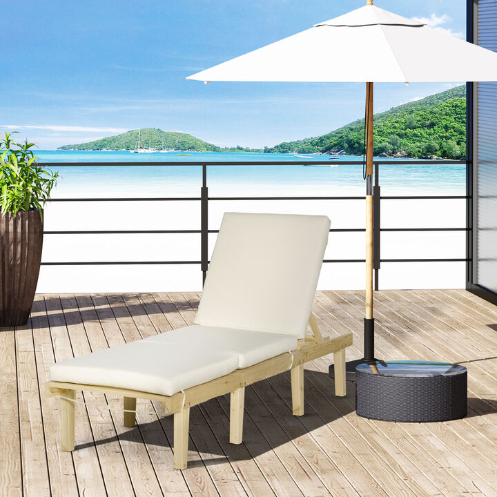 Hivvago 4-Position Outdoor Chaise Lounge for Deck & Pool