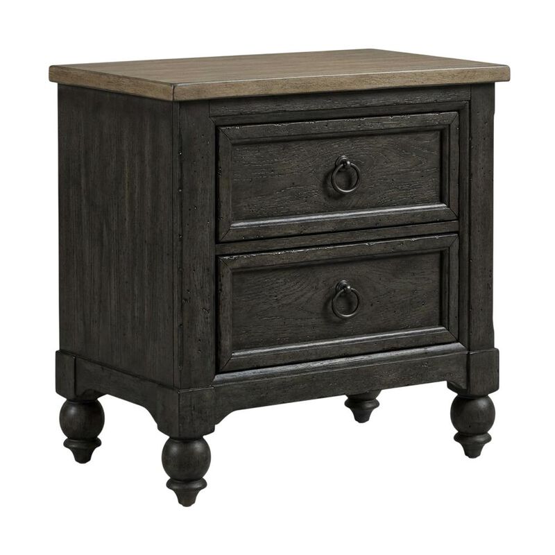 Liberty Furniture 2 Drawer Night Stand w/ Charging Station - Black Traditional Multi image number 0