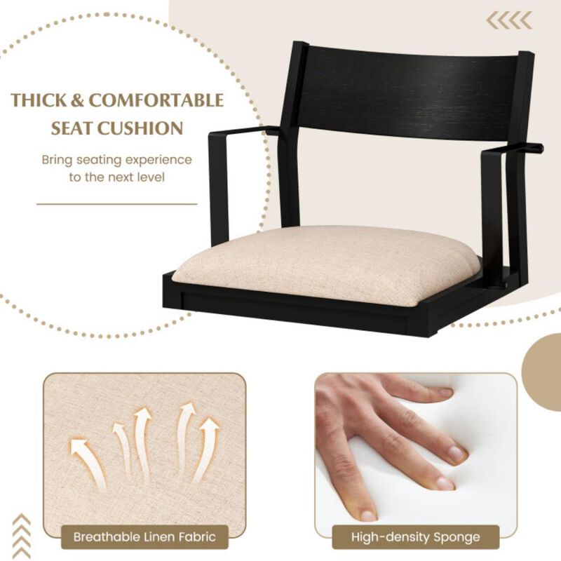 Hivvago Dining Chair with Contoured Backrest and Padded Seat Set of 2