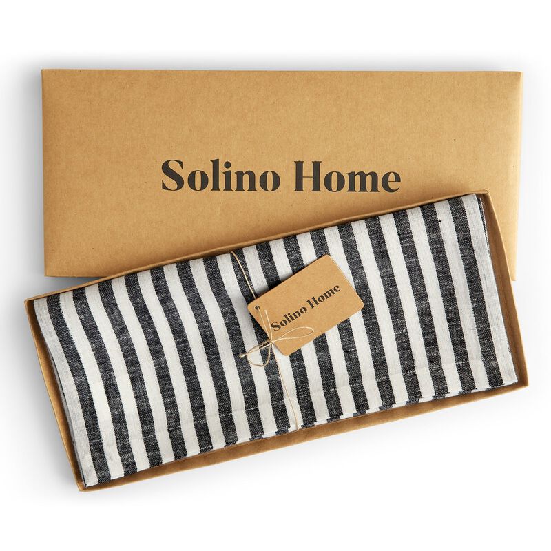 Christmas Linen Table Runner - Amalfi Stripe, Solino Home