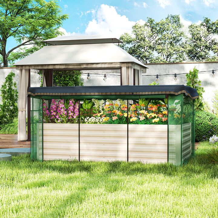 Hivvago Galvanized Outdoor Planter with Cage