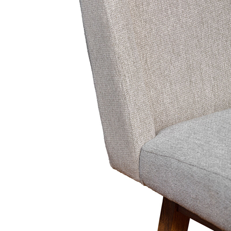 Stancoste Swivel Stool in Grey Oak Wood Finish with Mocha Fabric