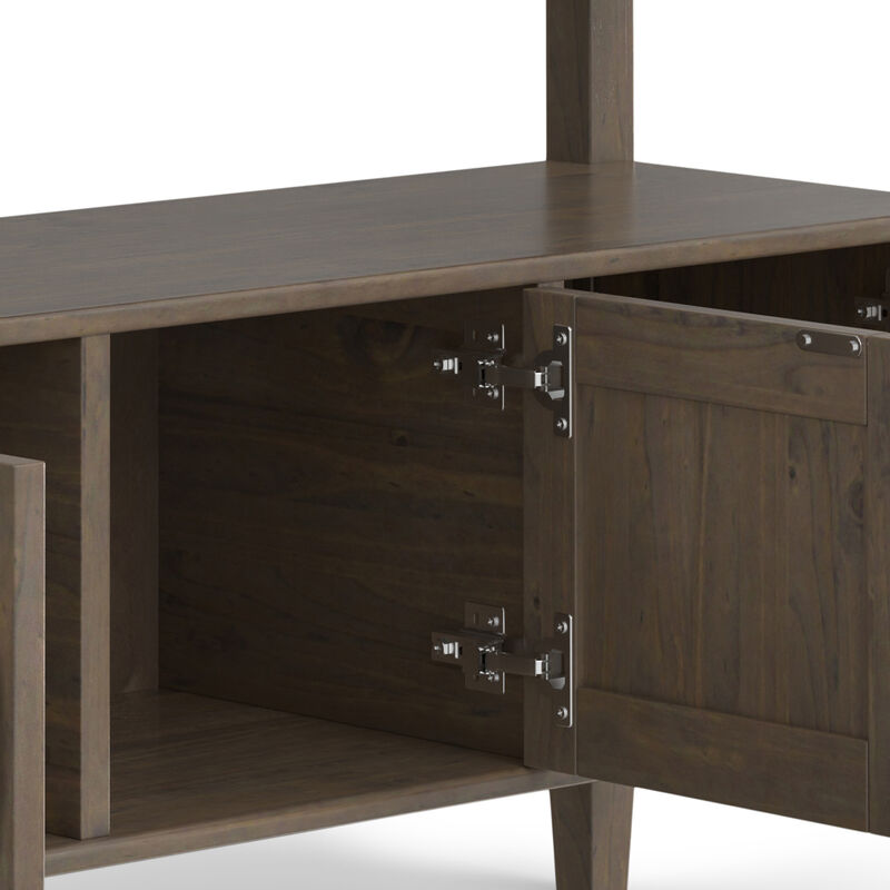 Lev SOLID WOOD 48 inch Wide Contemporary Console Table in Smoky Brown