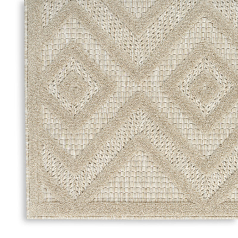 HomeRoots 4' X 6' Cream And Beige Geometric Indoor Outdoor Area Rug image number 2