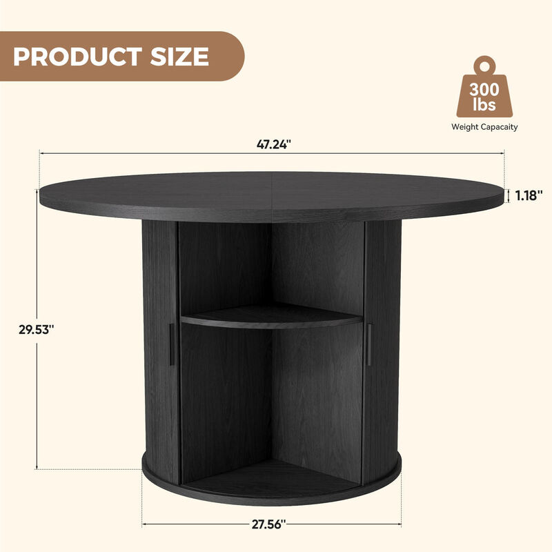 Envelor Solid Wood Extendable Farmhouse Waterproof Dining Table for Kitchen Dining Room Hotel image number 3