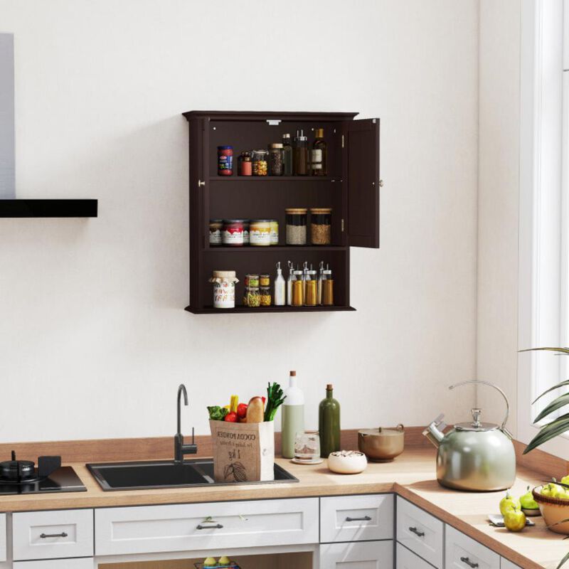 Hivvago Wall Mount Bathroom Cabinet Storage Organizer with Doors and Shelves