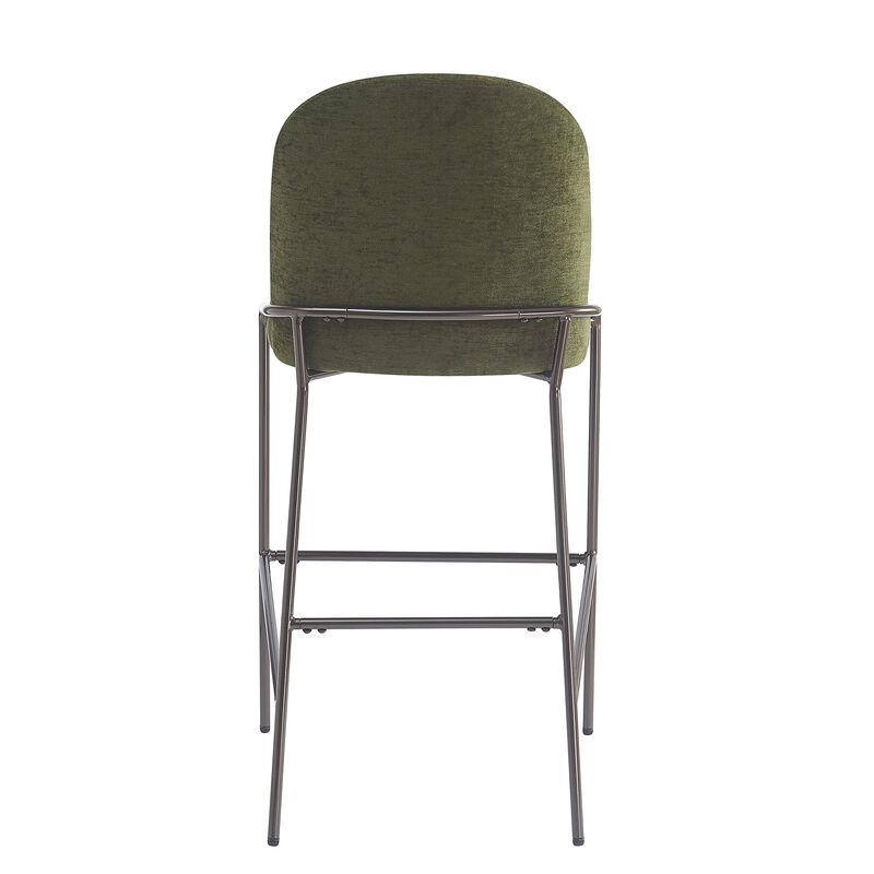 Christopher Knight Home Daphene Contemporary Metal Upholstered Barstools (Set of 2) image number 5