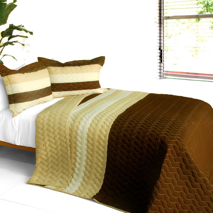 3-Piece Quilted Patchwork Quilt Set Lightweight All-Season Bedding