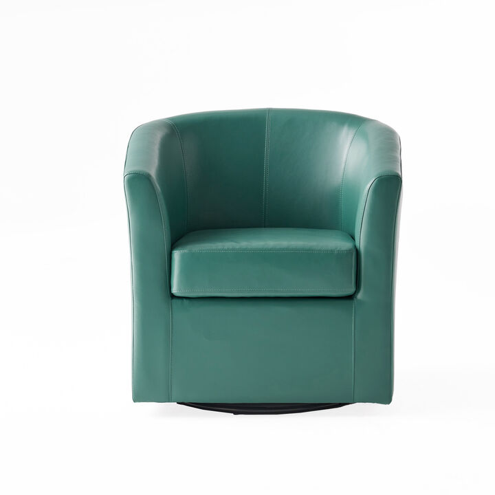 Christopher Knight Home Elio Contemporary Faux Leather Upholstered Swivel Club Chair