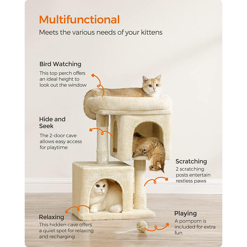 26.4-Inch Cat Tree &ndash; Compact and Cozy Design