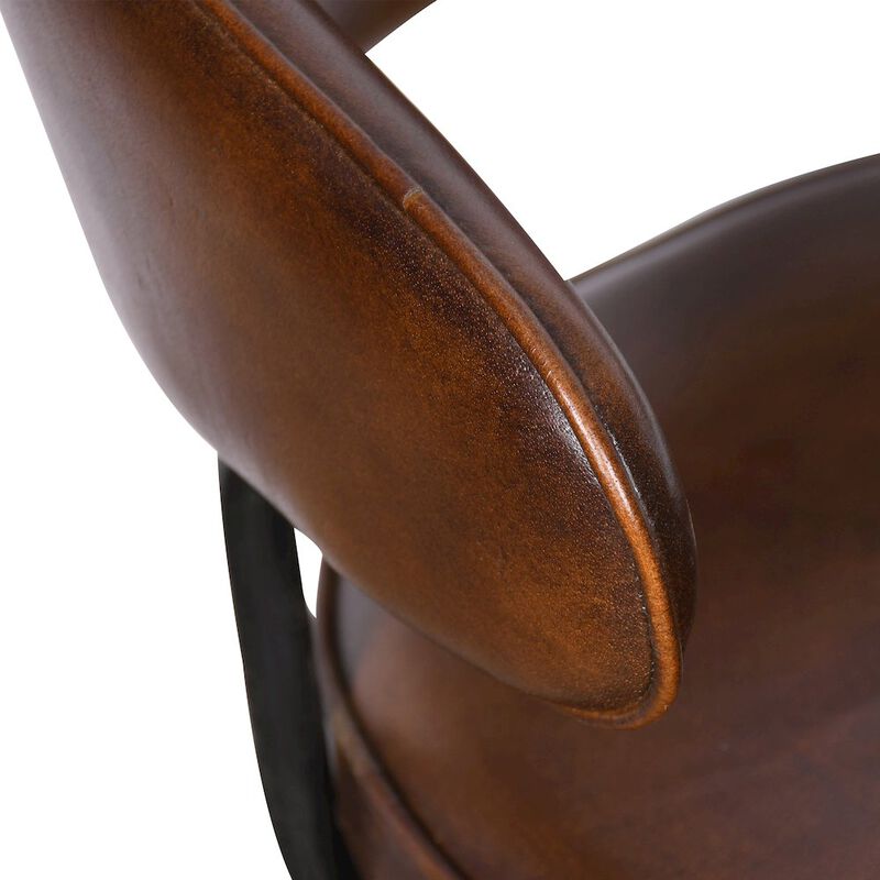 World Interiors Brisbane Dover Armchair in Washed Chestnut Leather image number 5