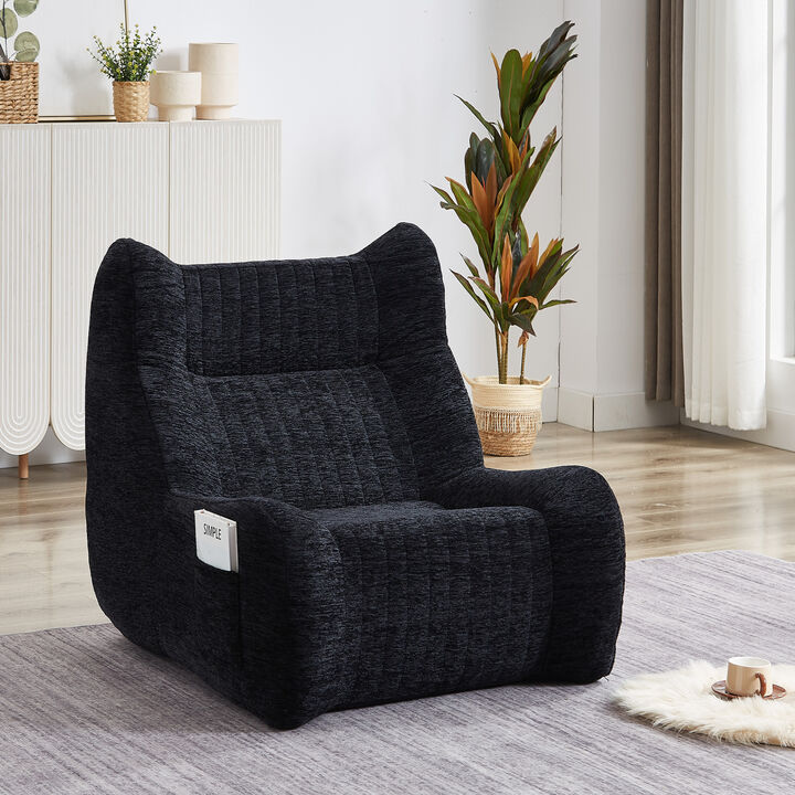 GOODSILO Oversized Bean Bag Chair with Armrests - Comfy Floor Lounger for Adults in Soft Chenille Fabric, Ergonomic Support, No Assembly Required
