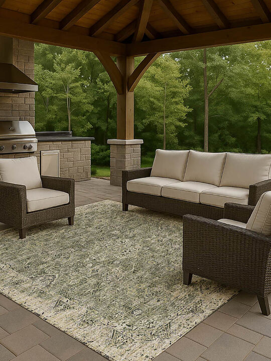 Tuscany TU12 Green 10' x 14' Rug