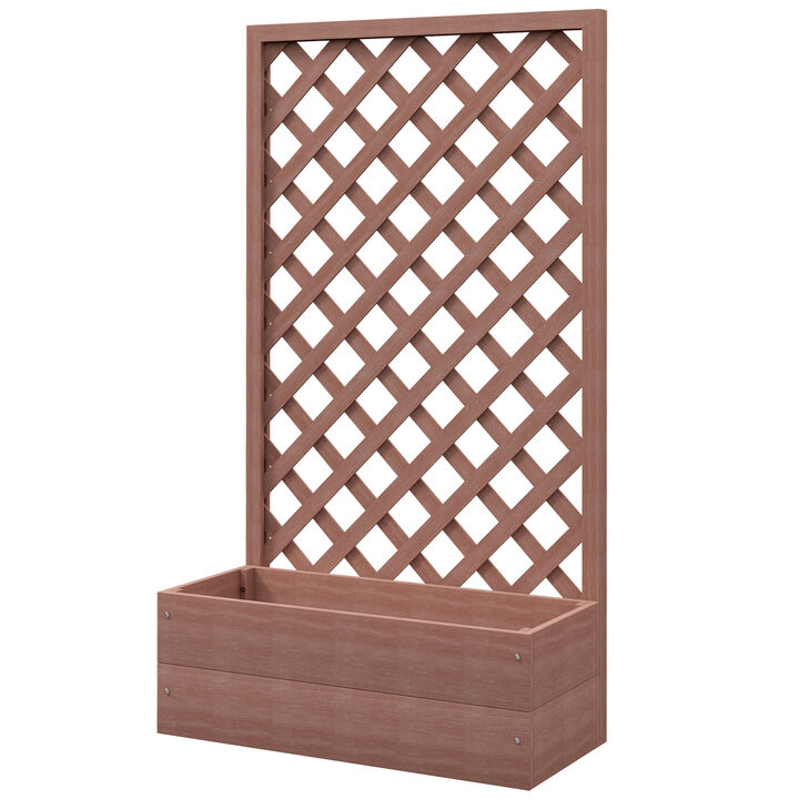 Hivvago Garden Planter Box with Trellis Lattice for Backyard Plants
