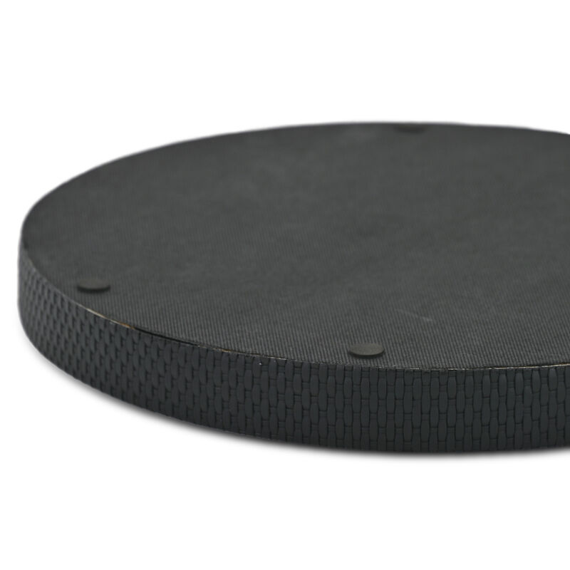 HomeRoots 15" Black Faux Wicker Round Serving Tray image number 3