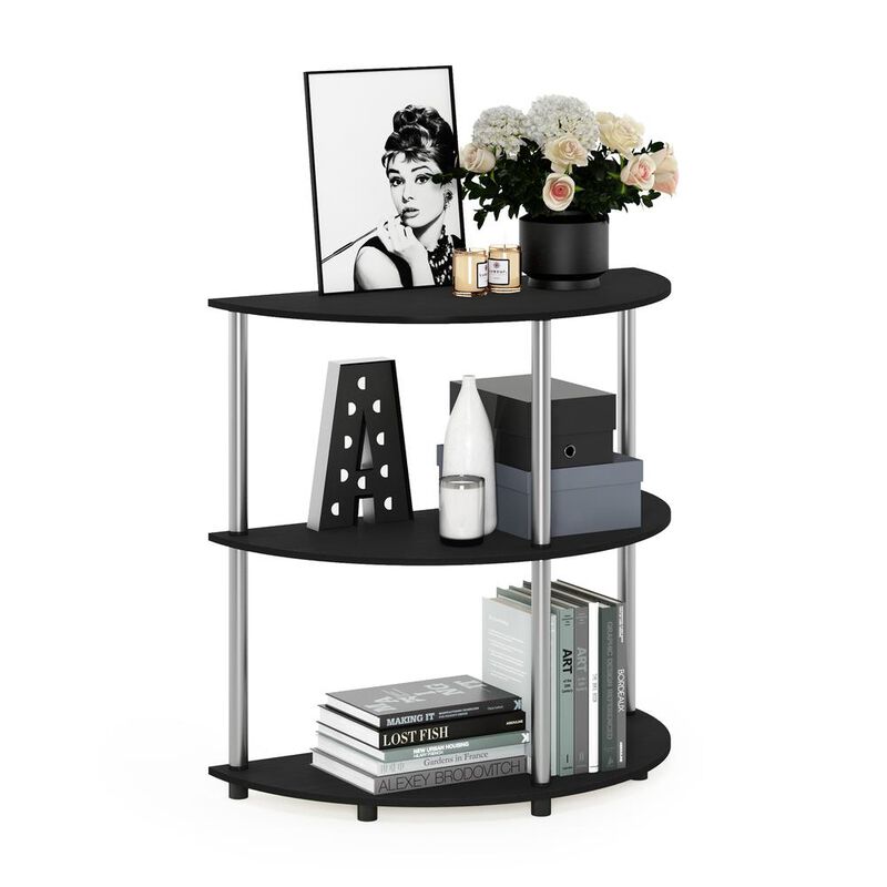 Furinno Frans Turn-N-Tube Half Round Console Table, Black Oak