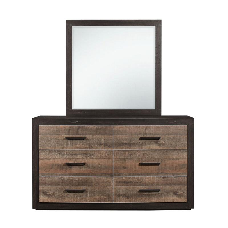 Contemporary Style Bedroom Furniture 1pc Dresser of 6x Drawers Two-Tone Contrasted Finish Wooden Furniture